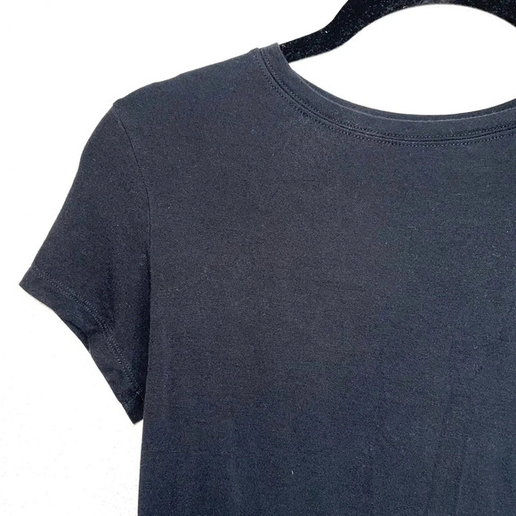 American Eagle Black Crew Neck Short Sleeve Basic Cropped Tee Small Women’s - Picture 3 of 10